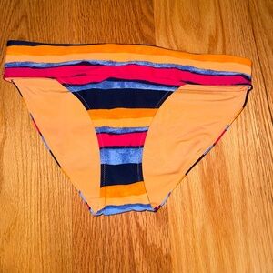 Aerie multi color black stripe bikini bottom medium